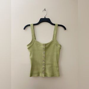 Free People Bridgette Green Tank Top